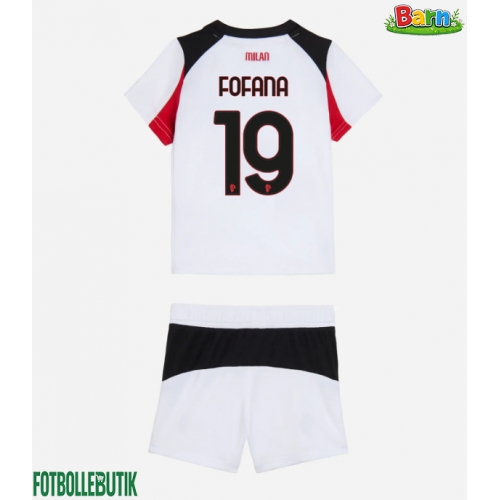 AC Milan Youssouf Fofana #19 Bortaställ Barn 2025-26 Kortärmad (+ Korta byxor)